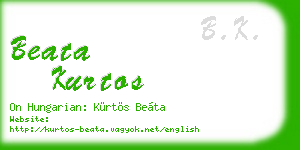 beata kurtos business card